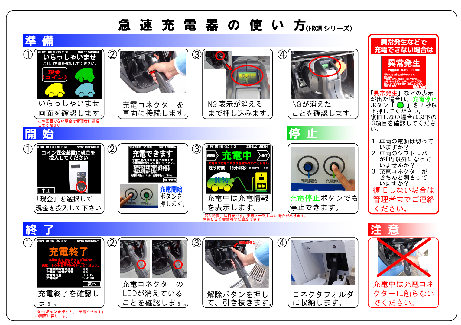 急速充電器の使い方