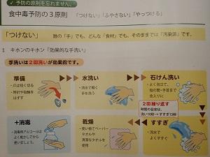 手洗いの手順が記された資料の写真