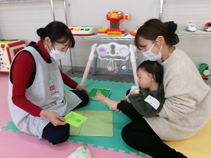 足型とりの様子