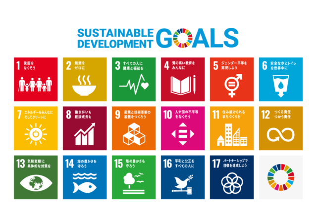 Sustainable Development Goalsの17の目標とそれぞれのロゴ